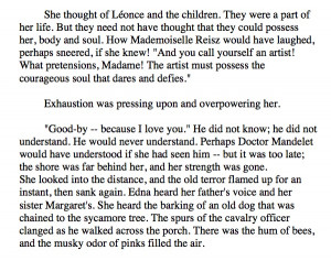 The Awakening by Kate Chopin. I've read this book a dozen times and ...