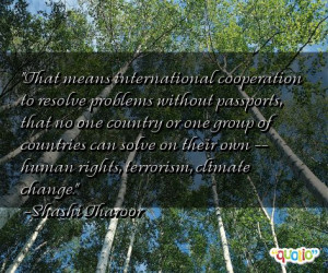 International Cooperation...