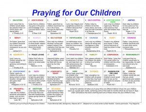 Praying for our children every month.