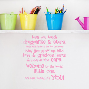 Details about Welcome To The World Nursery Quote Wall Sticker Decal ...