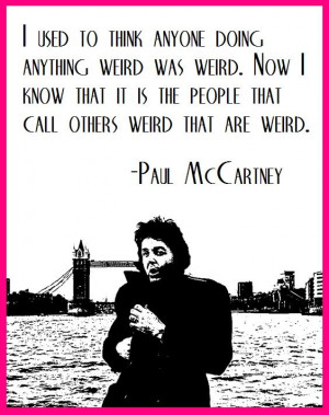 Paul McCartney wielding a weird quote...
