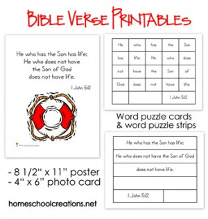 Elementary Bible Verse Printables