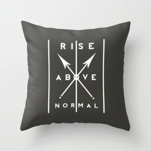 Rise Above Normal™ Inspirational Quote Grey Black Typography Throw ...