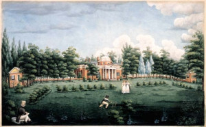 Monticello, Jefferson's home. Painting by Jane Pitford Braddick ...
