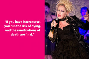 Say what, Cyndi ?! Ms. Lauper has a large gay following, so she was ...
