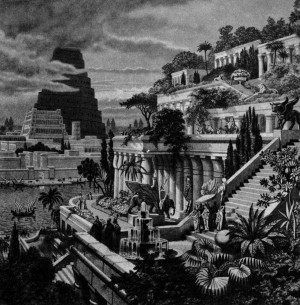 The Hanging Gardens of Babylon were destroyed in an earthquake ...