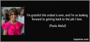 grateful this ordeal is over, and I'm so looking forward to ...