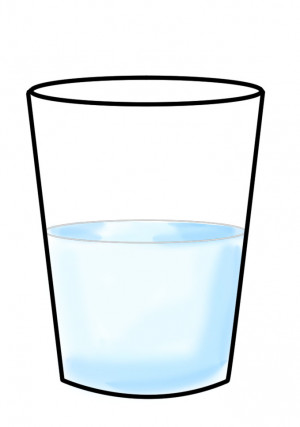 how much empty space is in a cup of water?