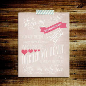 Twilight poster print with quote from Edward Cullen to Bella Swan love ...