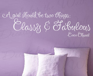 Wall Decal Sticker Quote Vinyl Art Lettering Letter Coco Chanel Girl's ...