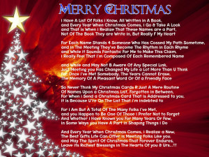 Christmas Poem for Friends with Card
