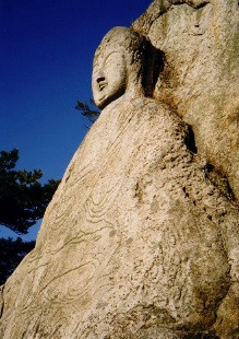 ... image of a Buddha, near Gyeongju, South Korea. 7th century Silla