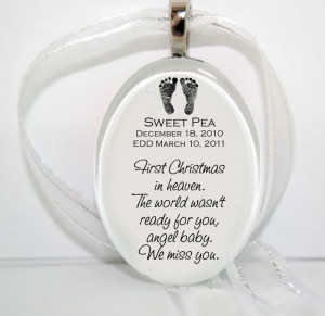 First Christmas in Heaven Ornament for Miscarriage. So sad but ...