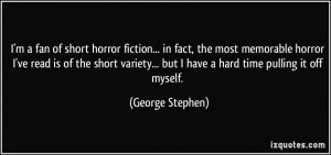 fan of short horror fiction... in fact, the most memorable horror ...