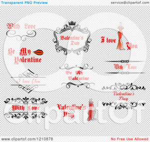 Clipart of Valentine Greetings and Sayings 7 - Royalty Free Vector ...
