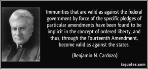 Immunities that are valid as against the federal government by force ...
