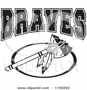 1195003-Black-And-White-Tomahawk-With-BRAVES-Team-Text-Poster-Art ...