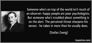 on top of the world isn't much of an observer: happy people are poor ...