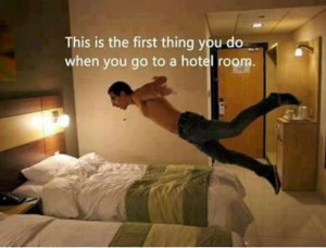funny hotel room bed test-W630
