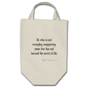 Vintage Emerson Inspirational Secret of Life Quote Tote Bag