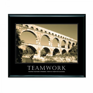Advantus Framed Motivational Print, Teamwork, Sepia-Tone, 30 x 24 ...