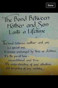 Mother Son bond