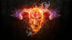 Back > Gallery For > flaming demon skull wallpaper