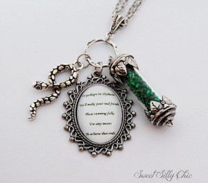 Long Necklace, Harry Potter Hogwarts Slytherin House Points Quote ...