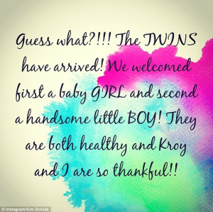 Happy news! Kim Zolciak and her husband Kroy have welcomed their twins ...