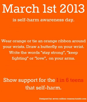 self harm awareness projects | Self-injury Awareness Day [Self Harm ...