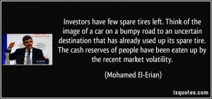 Investors have few spare tires left. Think of the image of a car on a ...