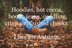 Hoodies, hot cocoa....