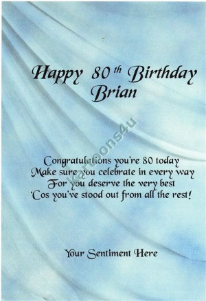 80th Birthday - 2 - Personalised Greeting