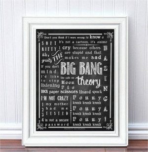 Big Bang Theory Quote Poster, Sheldon Cooper Quotes, Big Bang Print ...