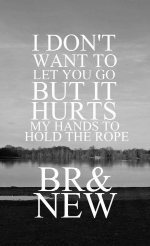 don't want to let you go but it hurts my hands to hold the rope