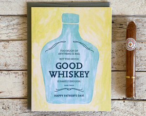 ... quote - too much good whiskey is barely enough - print of a gouache