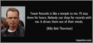 to me. I'll stay there for hours. Nobody can shop for records with me ...