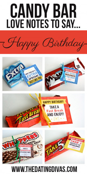 Candy Bar Love Notes to Say Happy Birthday