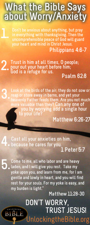 Verses about Worry Overcoming Anxiety » Bible Verses about Worry ...