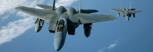 Two F-15s in flight photo