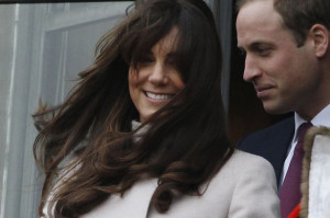 ... Middleton reveals she's having a bad hair day as she battles with wind