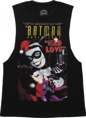Harley Quinn Mad Love Cover Muscle Ladies Tee