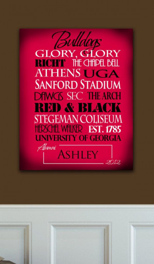 Georgia Bulldogs: Personalized, Ready to Hang Standout-via Etsy.