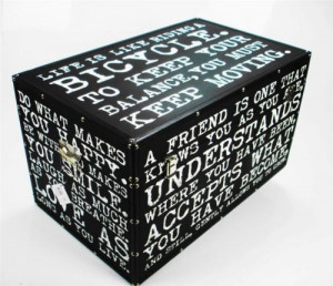 ... Quote Black White Adult Kids Bedroom Wooden Storage Toy Box Chest