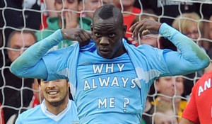 Balotelli curled in the opening goal in Manchester City’s earth ...