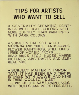 John Baldessari, Tips For Artists Who Want To Sell, 1966 - 68