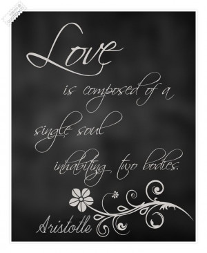 love is composed of a single soul inhabiting two bodies. (believe this ...