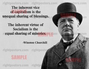 Winston Churchill Capitalism Quote Poster