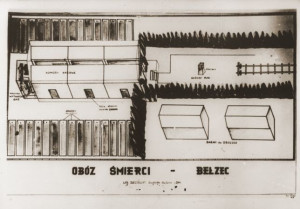 extermination camp postwar sketch layout belzec death camp belzec
