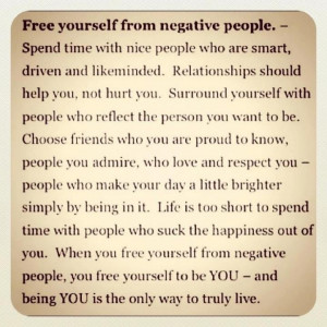 Let go of negative things